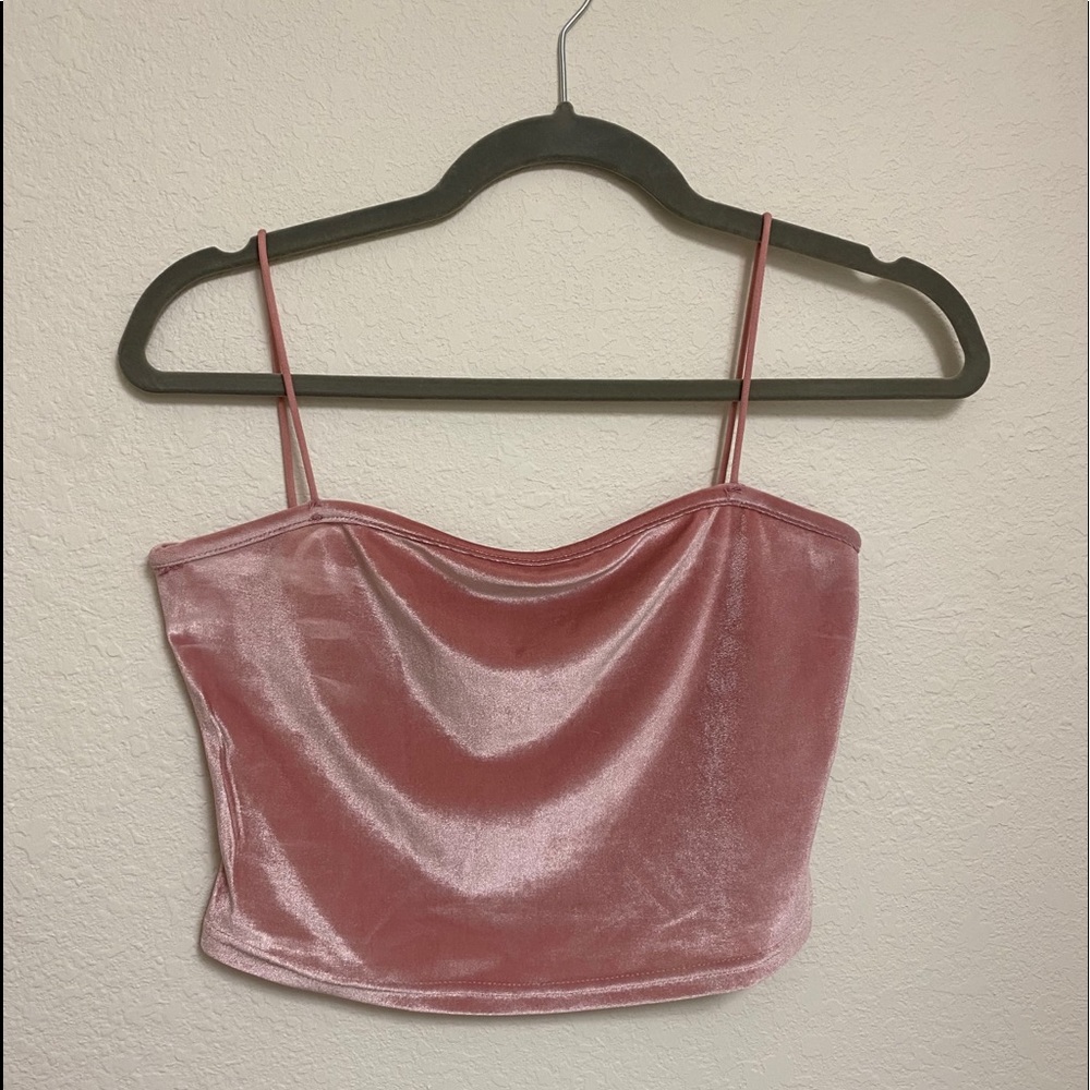 Pink Velvet Crop Top